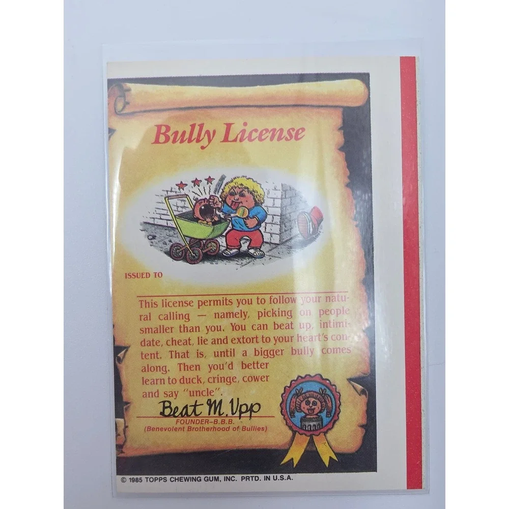 Topps Garbage Pail Kids OS2 Brainy Brian Fair 72b Error Card Miscut